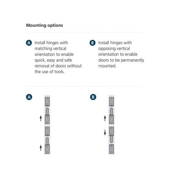 LD-Model-08-HI-Mounting Inline removable lift hinge mounting diagram